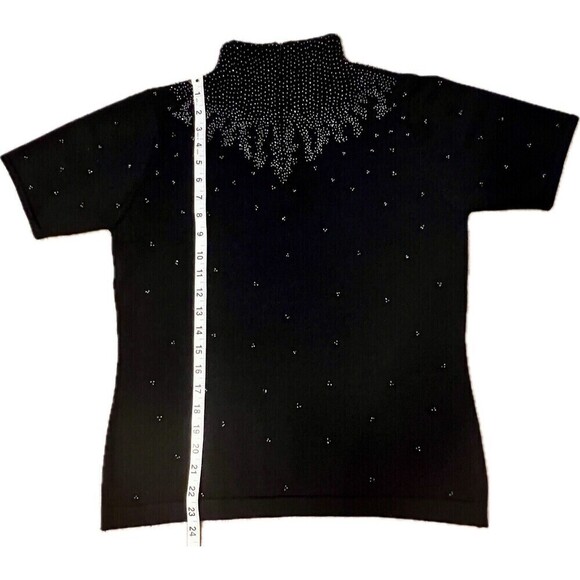 Doncaster Vintage Beaded Mock Neck Wool Top With Back Zip Closure Size Medium - Picture 8 of 14